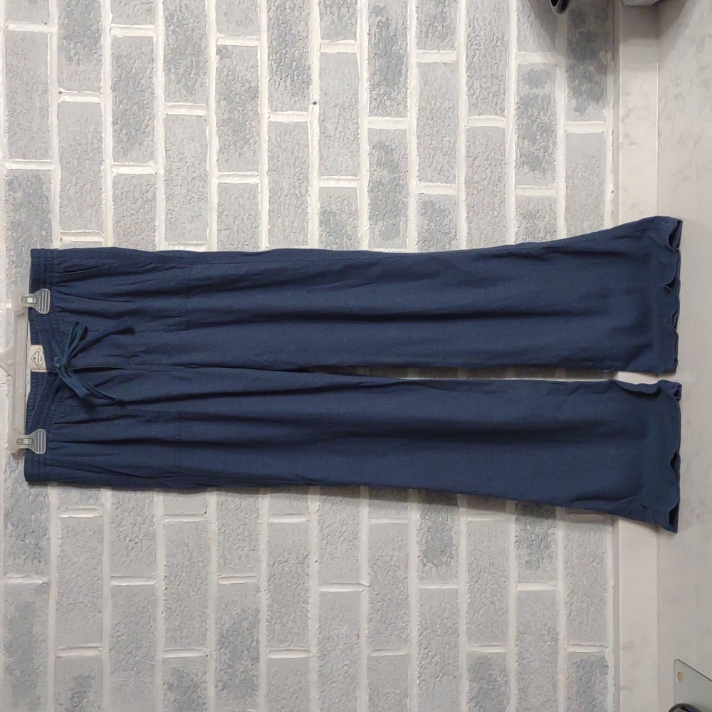 St. John's Bay Linen Blend Women's/Men's Blue Lounge Pants Joggers Size XS